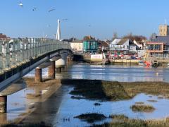 That's our finishing point!  Crossing into Shoreham-by-Sea